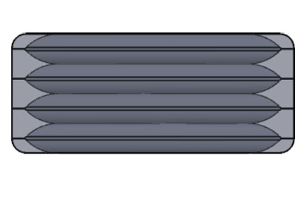 Пакет подушка A= 150 mm – 400 mm B= 175 mm – 300 mm (1 ряд по 4 пакетов)